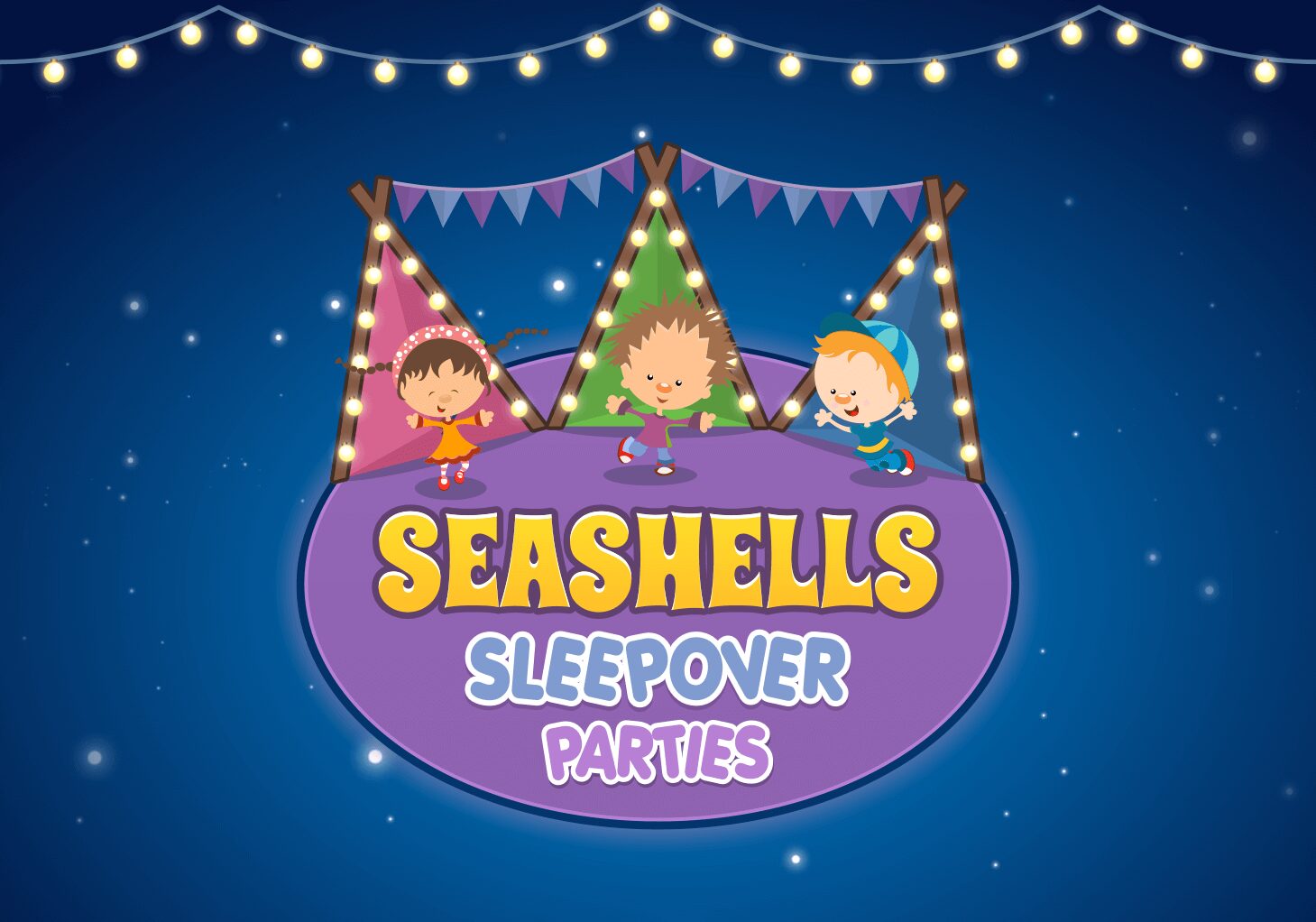 seashells sleepover parties wallpaper