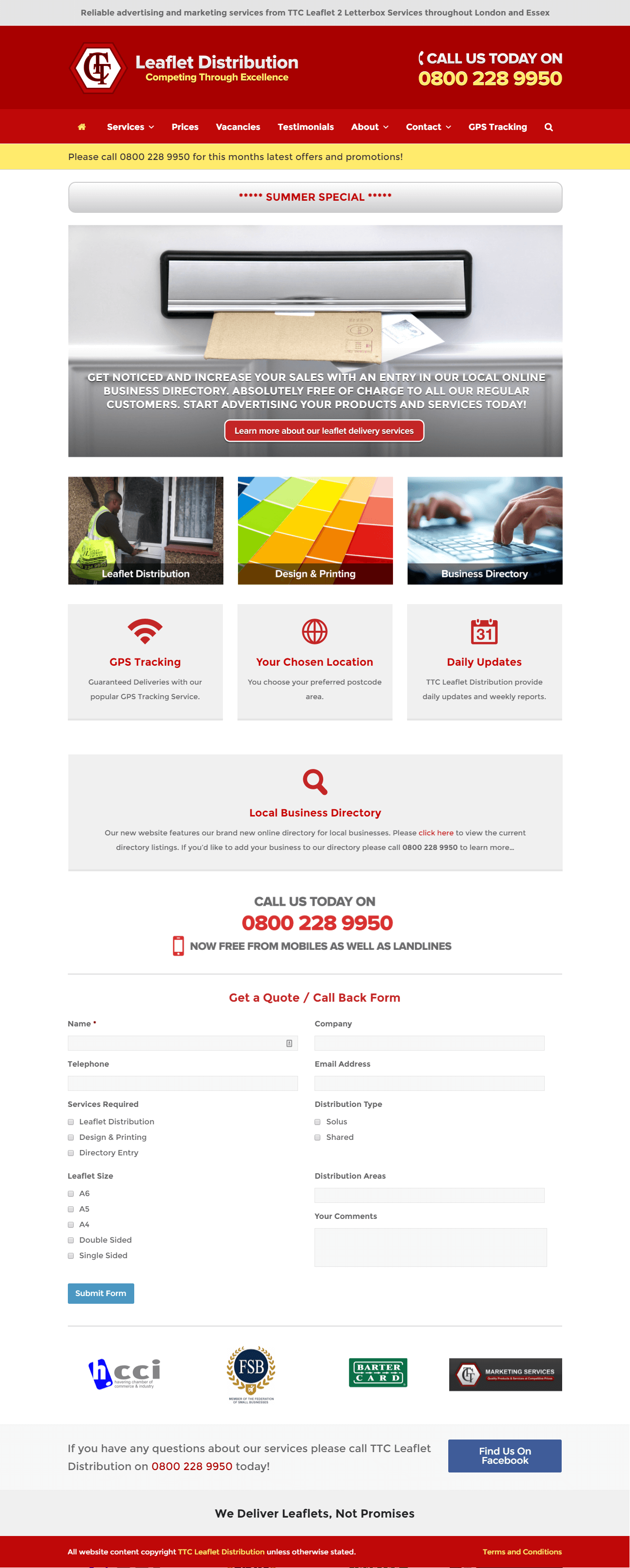portfolio ttc leaflet distribution